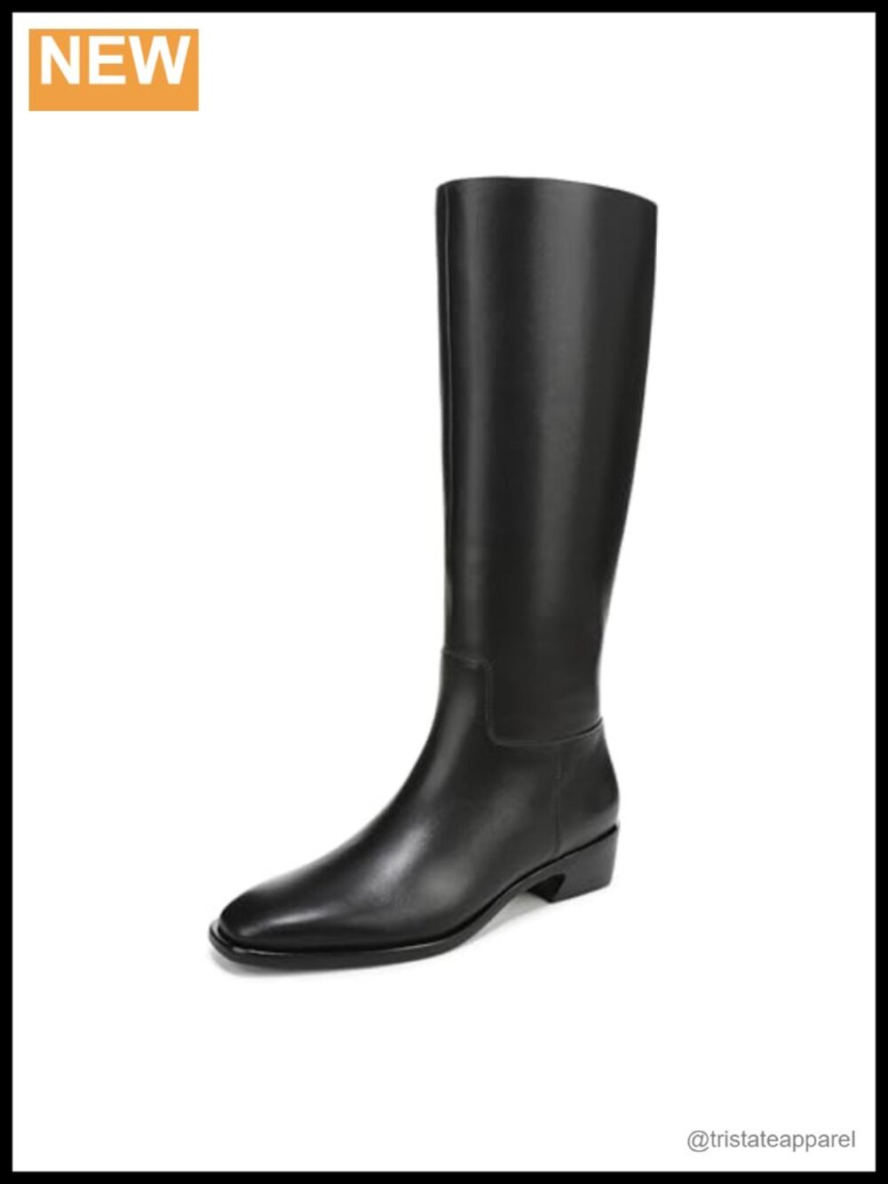 Vince Women's Andes Zip Tall Boots Suede Leather Mid-Calf Square Toe Block Heel